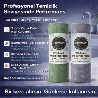 Lavonix™ Mikro Fiber Rulo Havlu